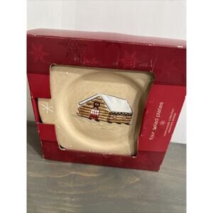 Set of 4 Target Home Northwoods Collection Lodge Cabin Salad Plates Moose Trees